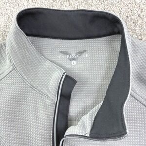 Cypress Club Mens Gray Textured 1/4 Zip Pullover Jacket Size L Golfcore Athletic